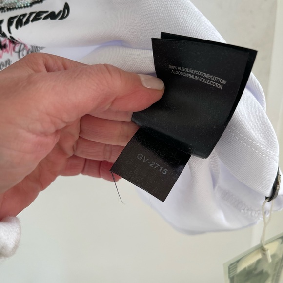 Avenue George V Paris T-Shirt Men's White Shirt Teddy Bear Rhinestone  XL 2XL - Picture 9 of 13